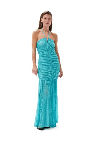 Stretch Lace Halter Neck Dress