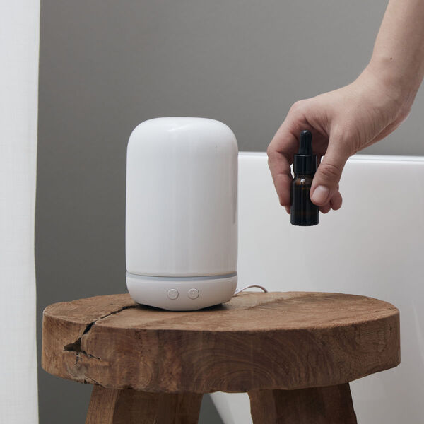 Diffuser til æteriske olier, MKVitalba, Ceramic, Hvid