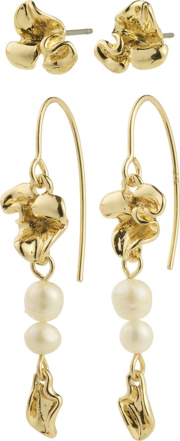 LUIS earrings 2-in-1 set, gold-plated