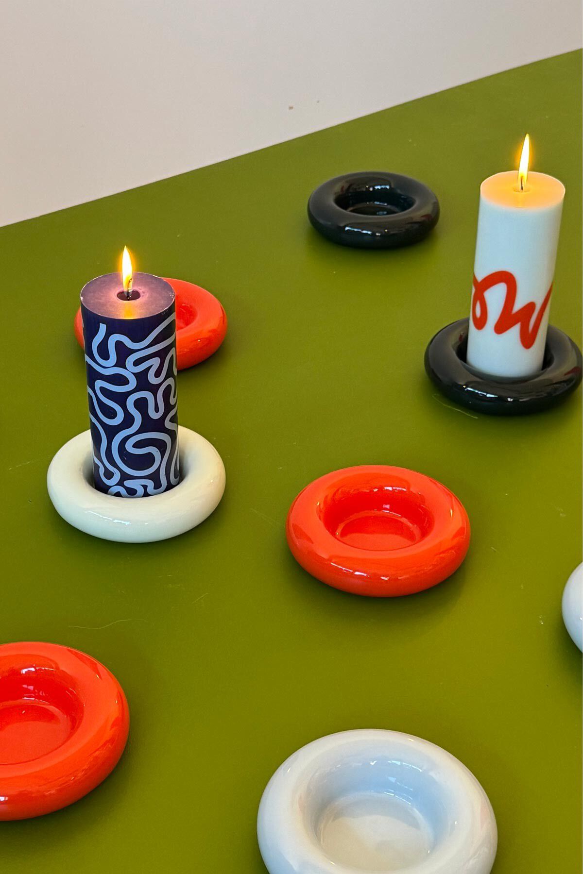 BOB CANDLE HOLDER, LARGE, RED