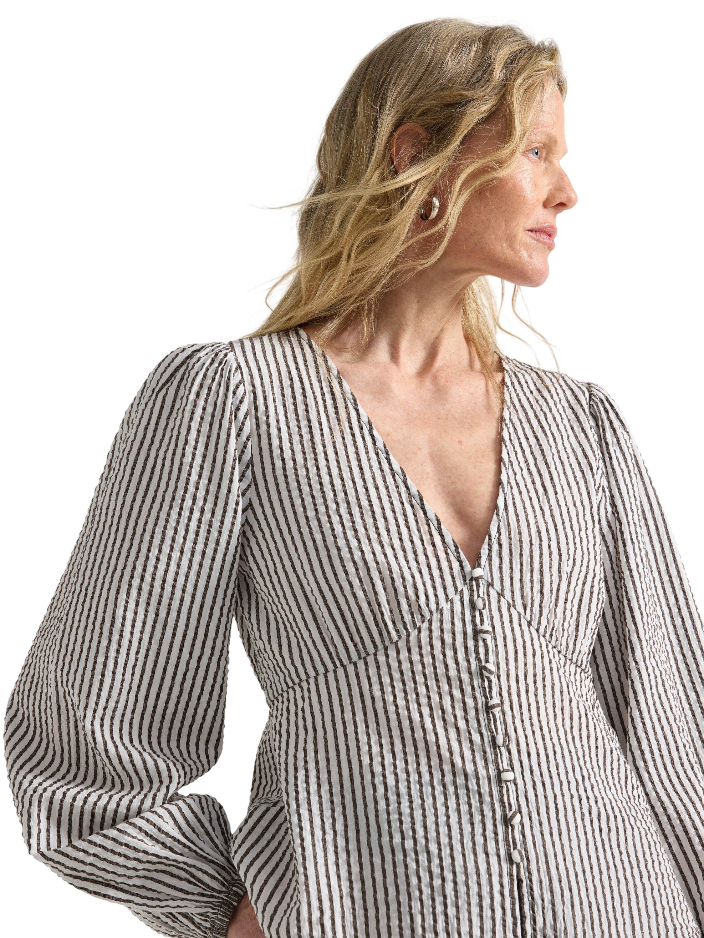 Woven blouse in cotton with long sl