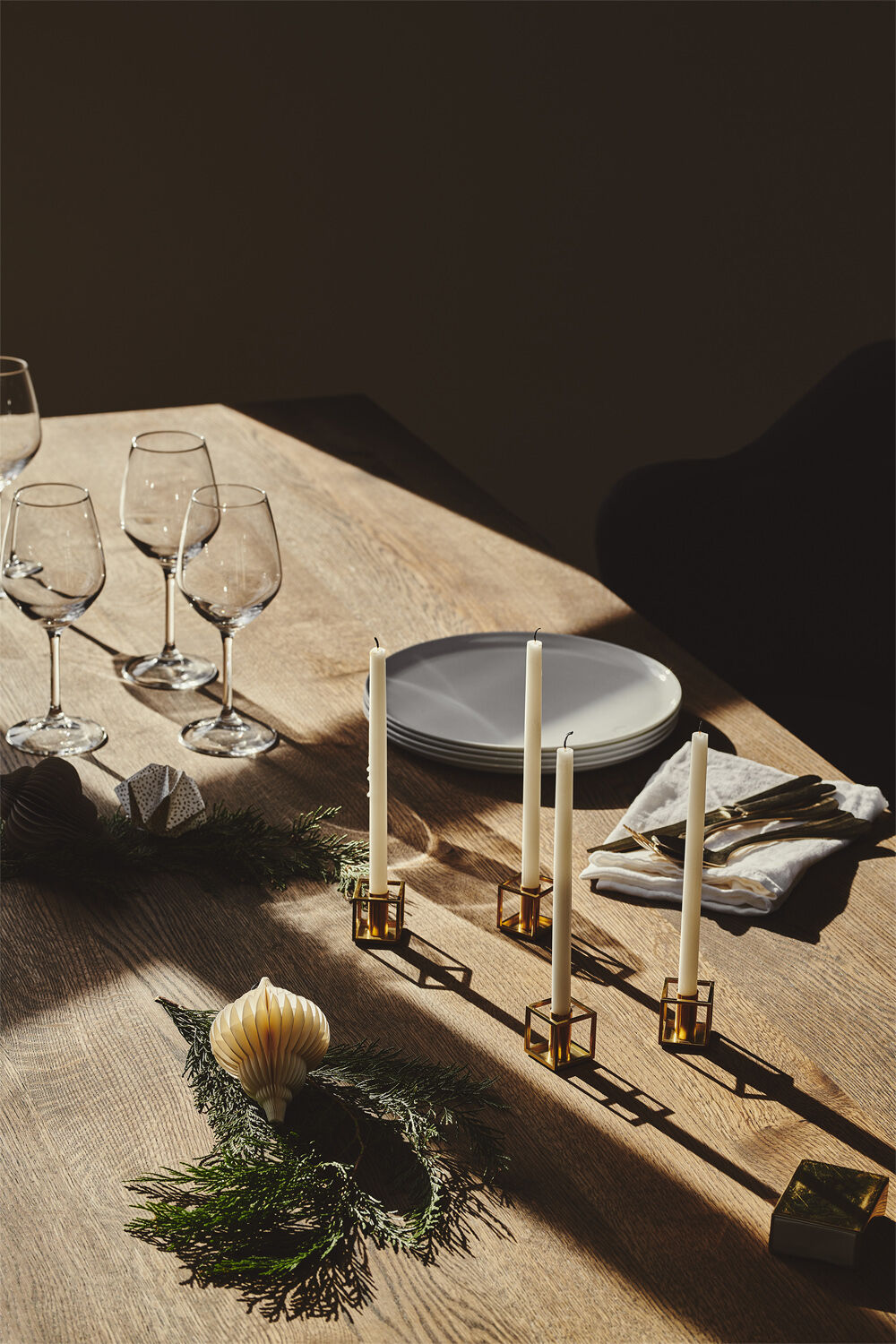 Kubus Candle Holder, Micro Gold-Pla