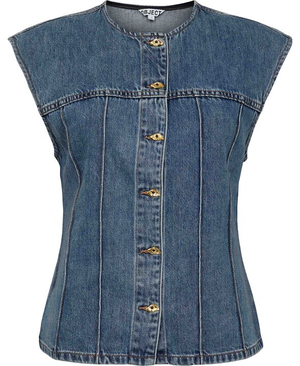 OBJDIVONA DENIM S/L WAISTCOAT 140