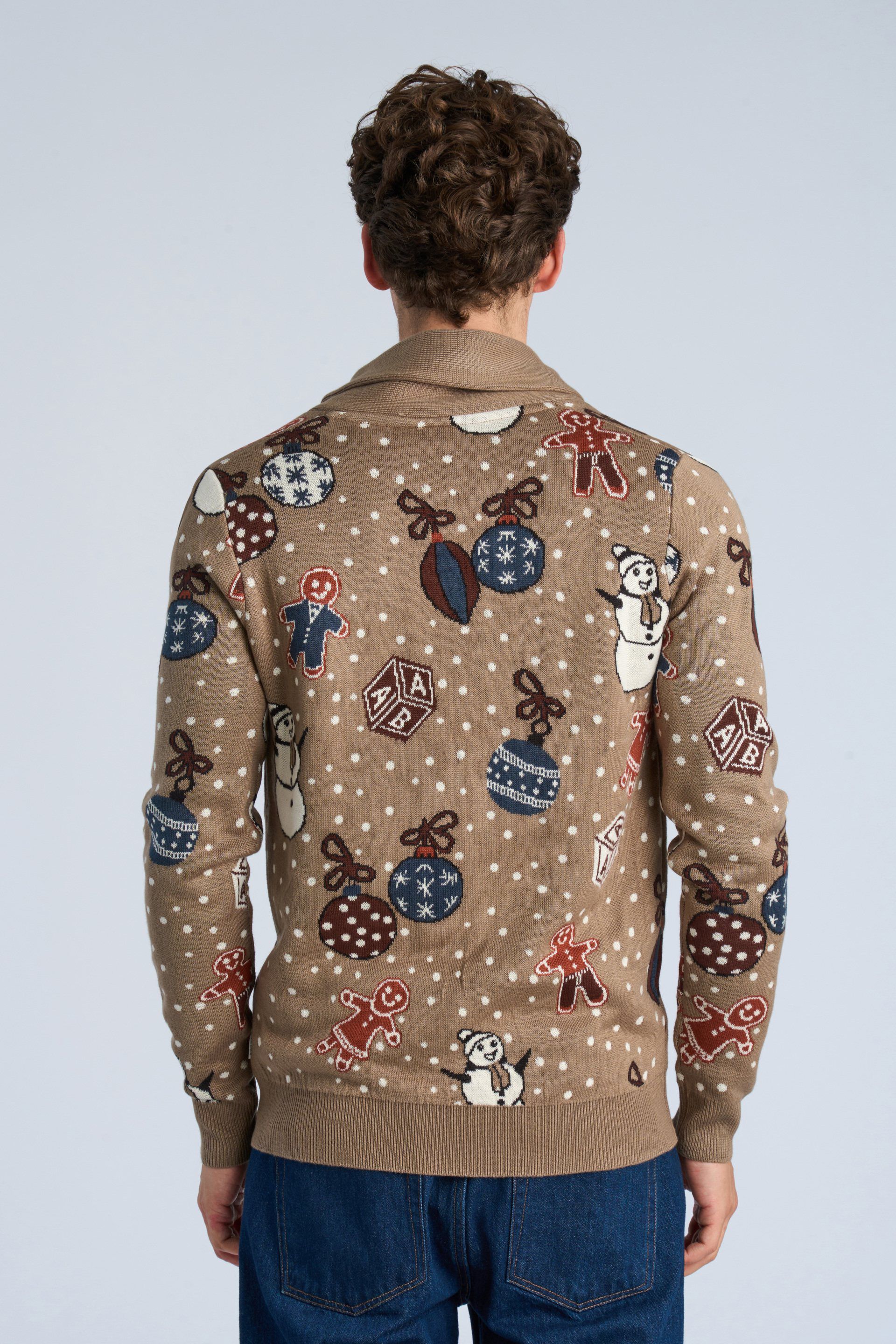 Xmas shawl collar cardigan