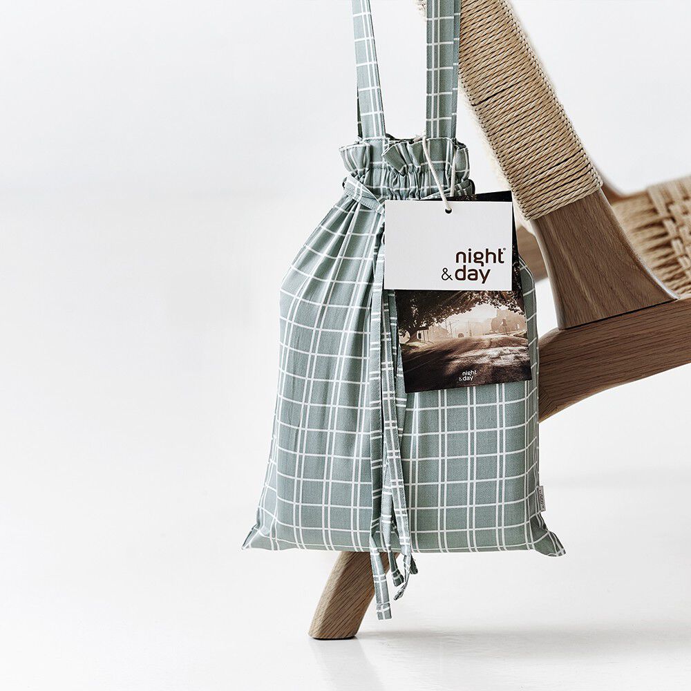 &Oslash;kologisk senges&aelig;t Snooze Check green - GOTS