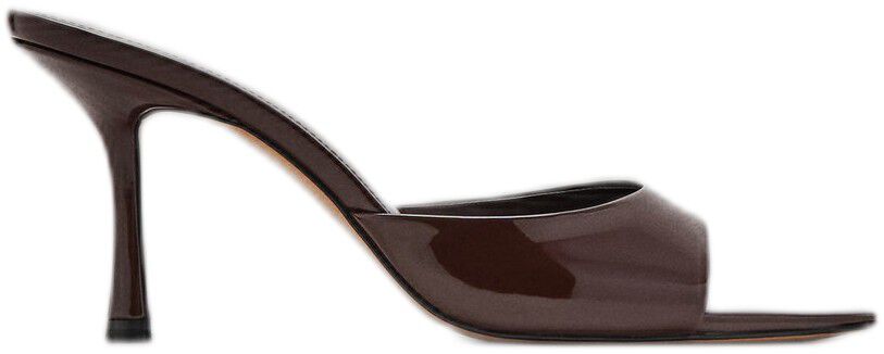 Patent leather high-heeled sandals