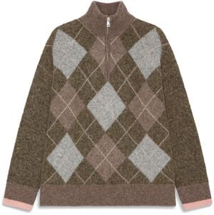 Quarter Zip Argyle Sweater
