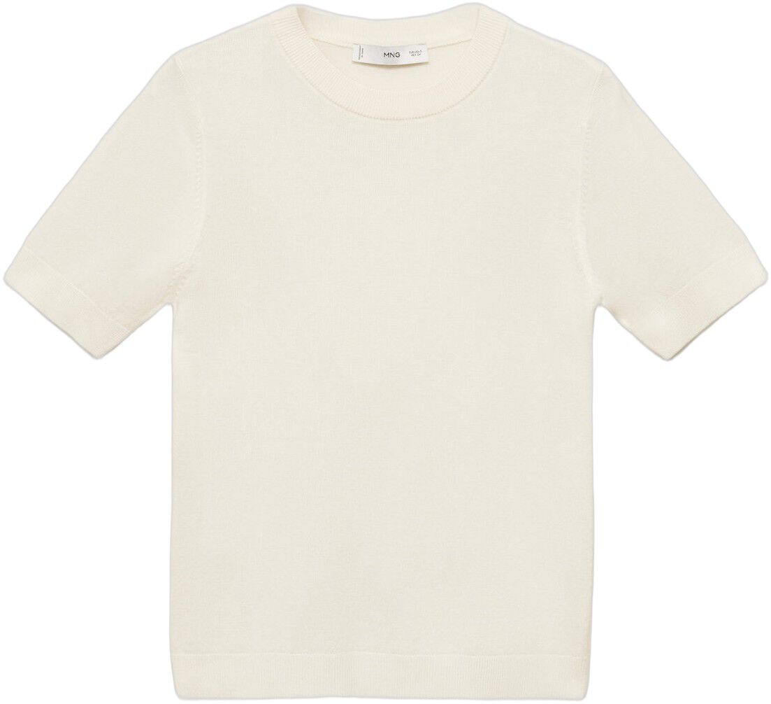 Short-sleeved fine-knit sweater