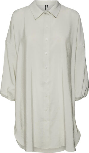 VERO MODA Camicia Bianca Donna Vmmelaney Queeny LS – Cotone, Maniche Lunghe, Colletto Classico, Vestibilità Comoda
