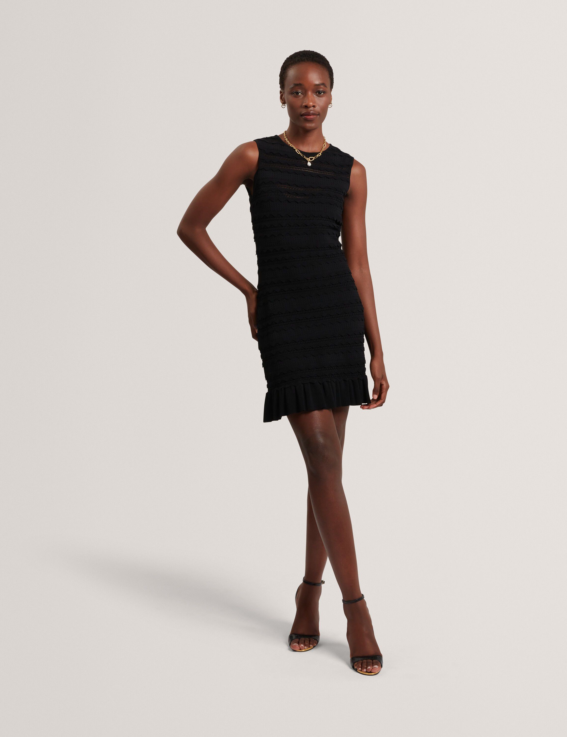 AVELA Knitted Mini Dress With Frill