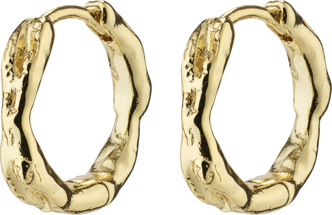 EDDY recycled organic shaped small hoops gold-plated