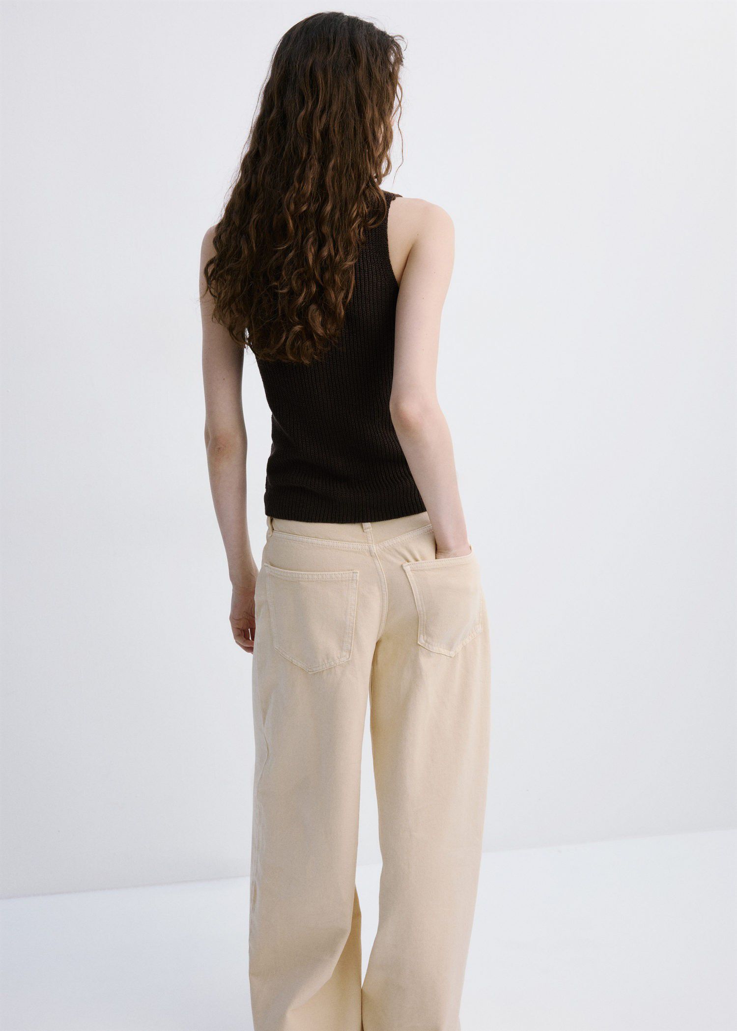 Openwork knitted waistcoat