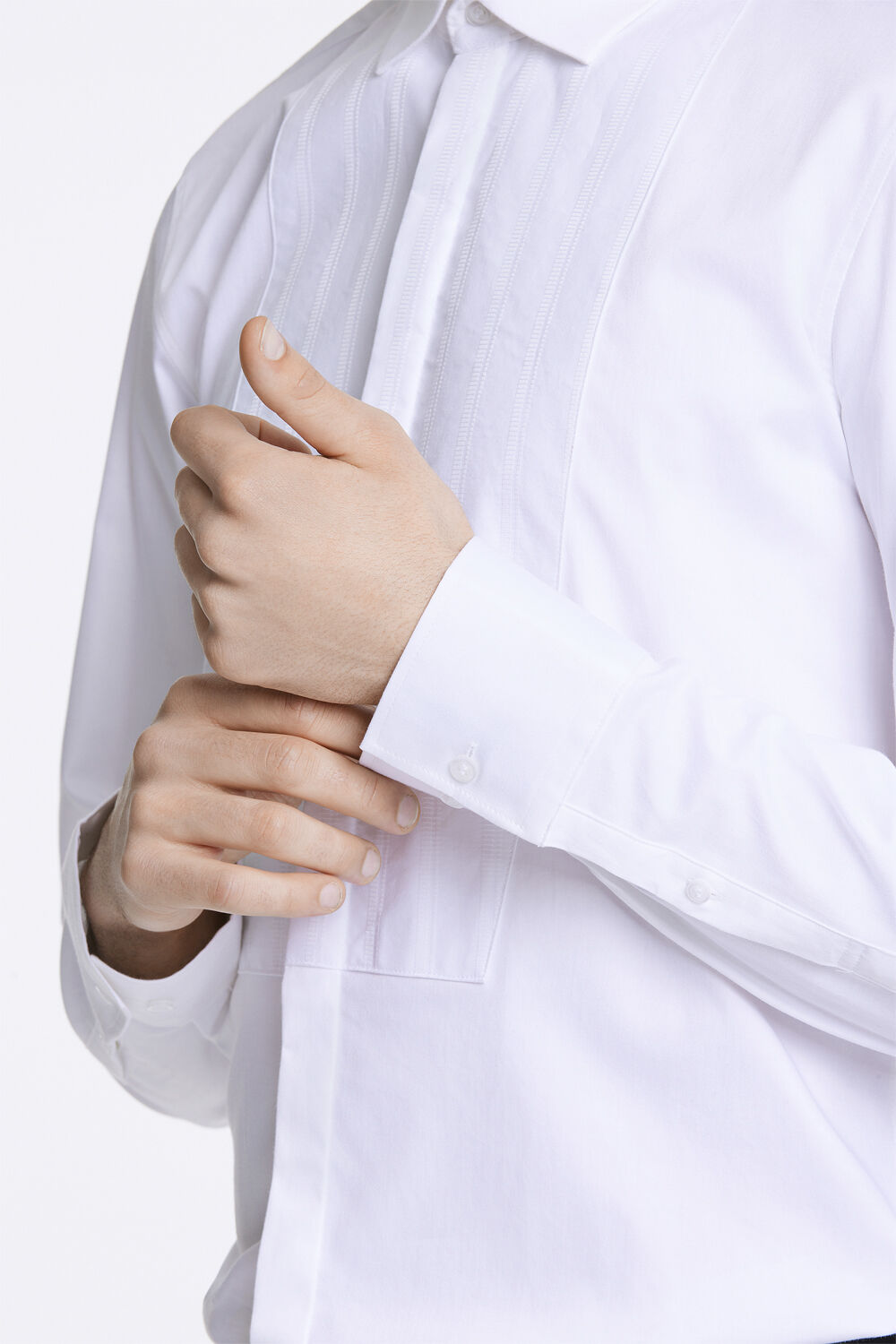 Straight cut Tuxedo shirt L/S