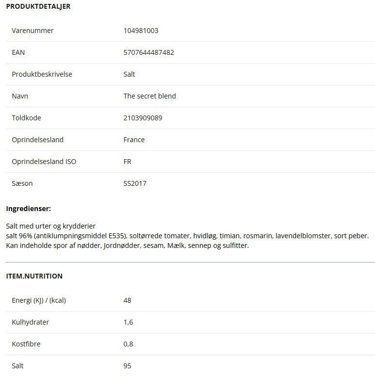 Salt, The secret blend, 320 g