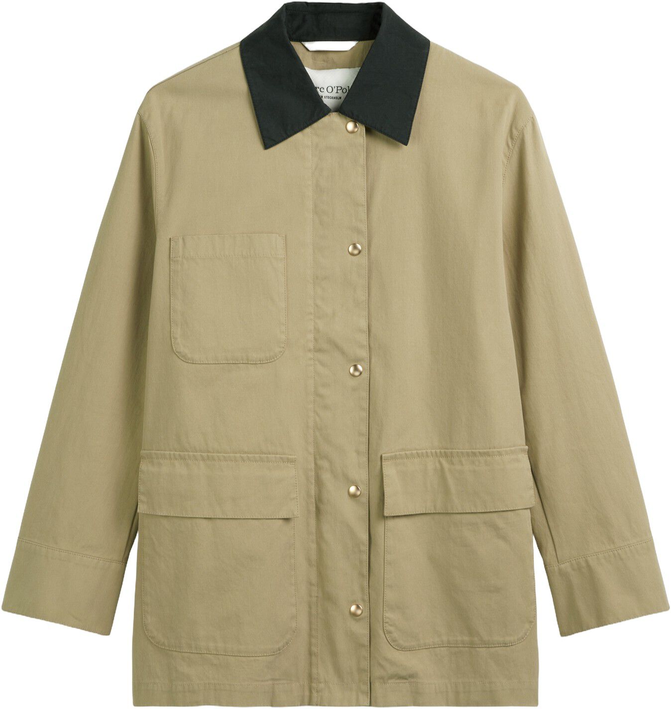Canvas overshirt, patched pockets,