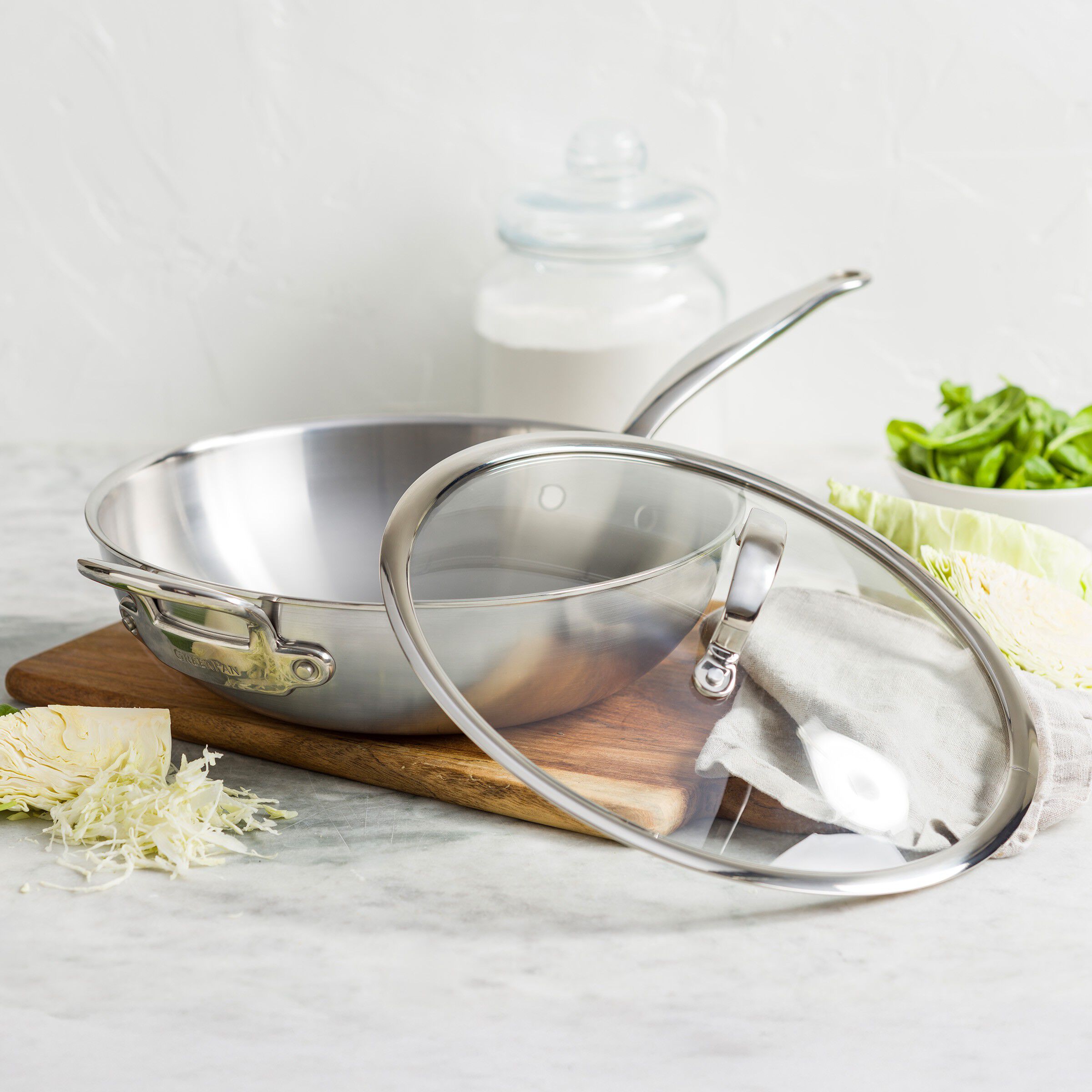 GreenPan Premiere 5PLY SS Wok 30cm/4,7L