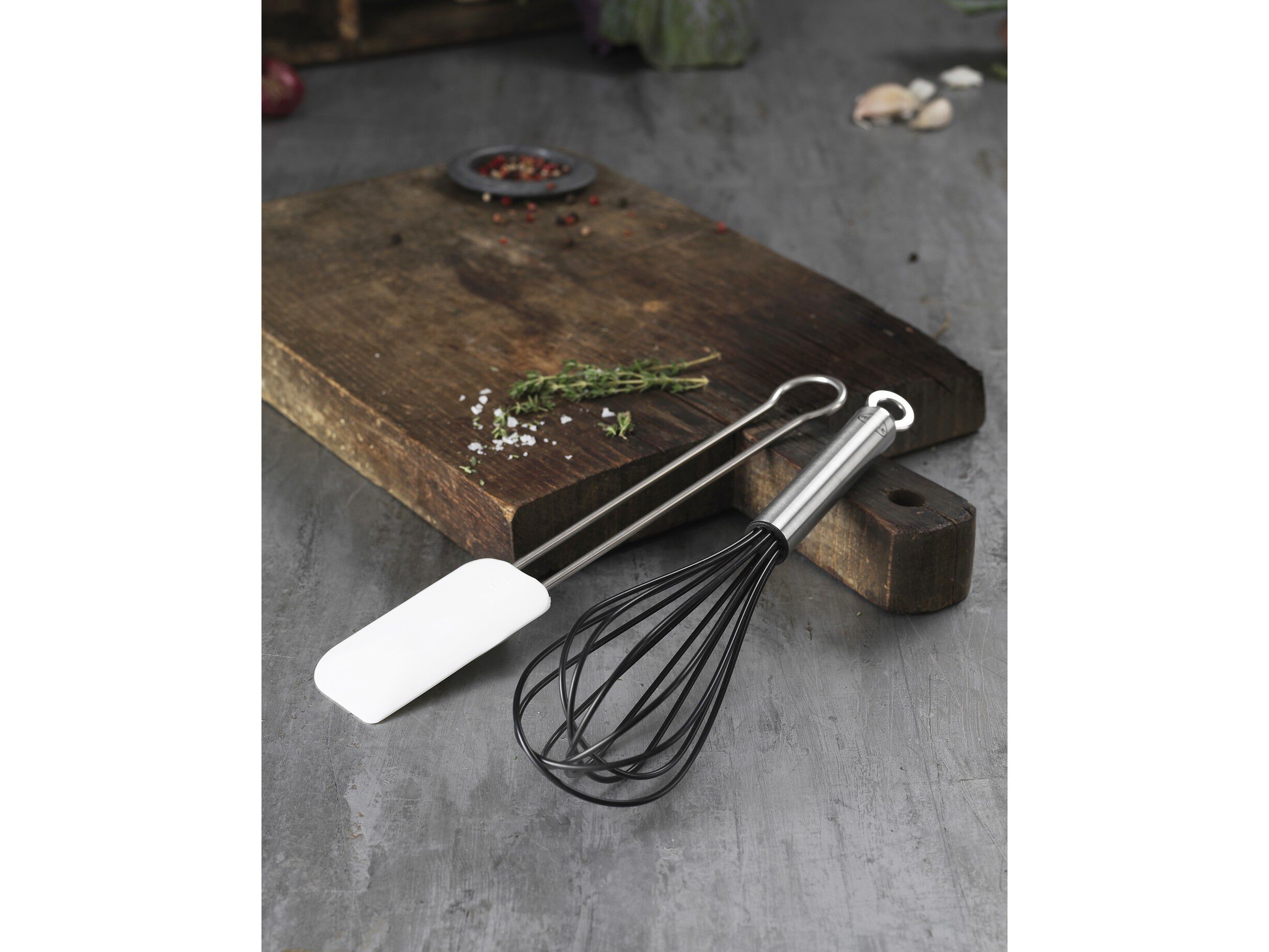 Spatel/dejskraber smal 20 cm St&aring;l/Hvid