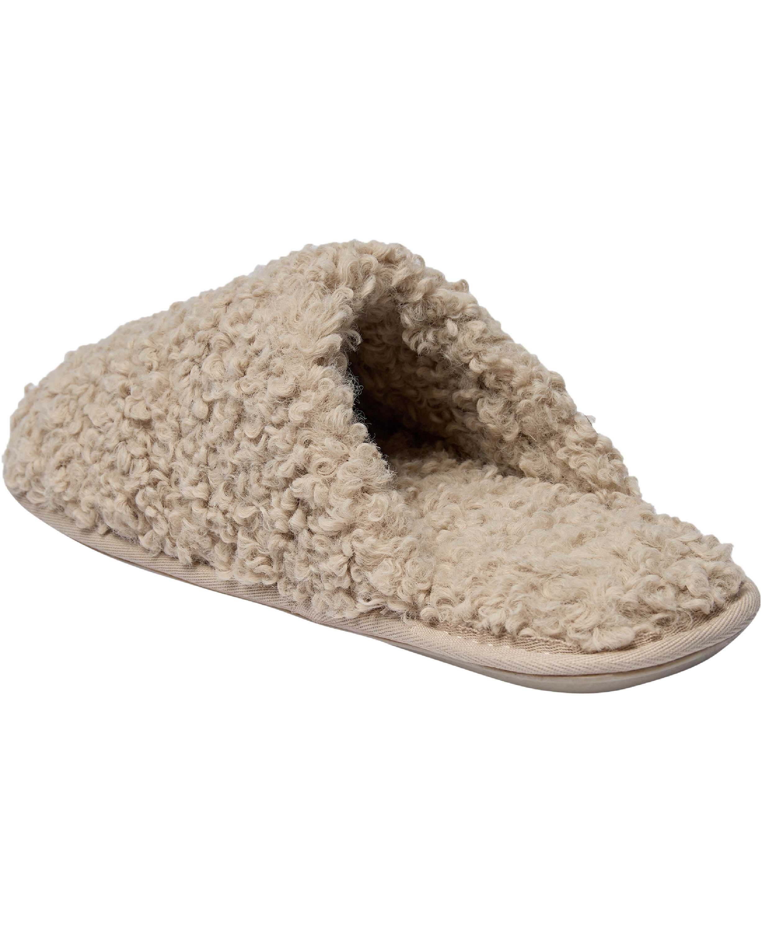 Slipper in Curly upper - Beige