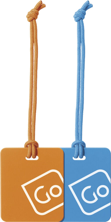Luggage Tags Twin Pack Blue/Orange