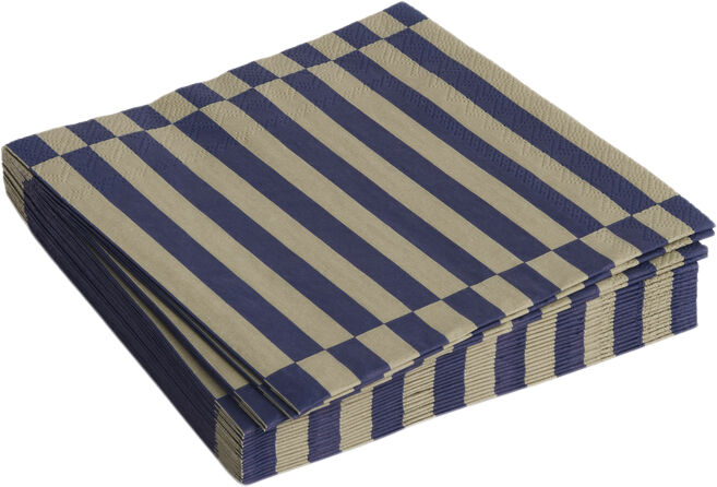 Pattern Napkins-Set of 20 Lunch-Dark blue and dark sand pillar stripe