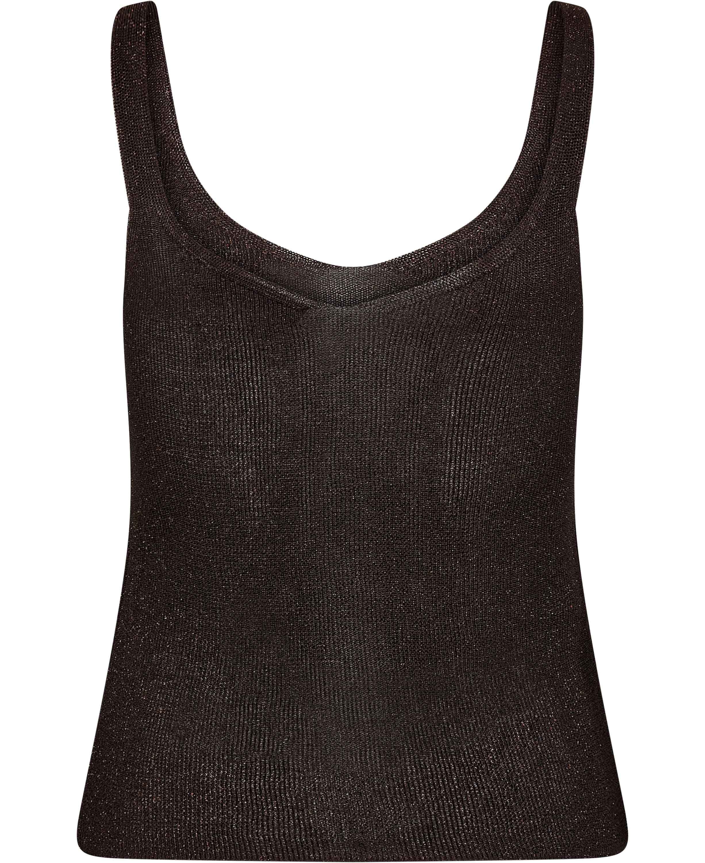 Lurex knitted V-neck top