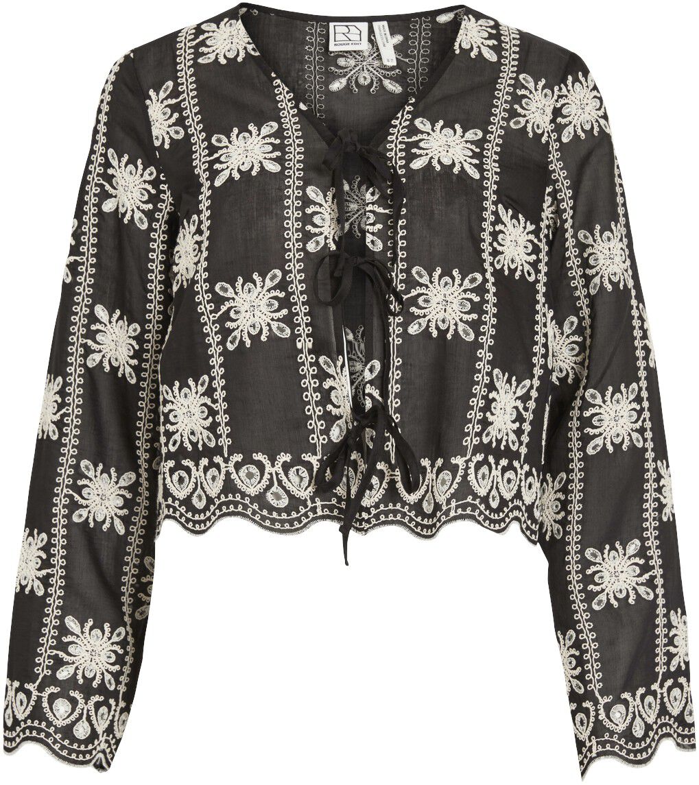 ROUNALA L/S V-NECK TIE TOP