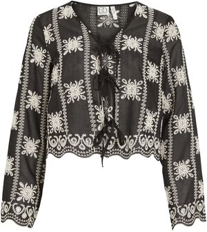 ROUNALA L/S V-NECK TIE TOP