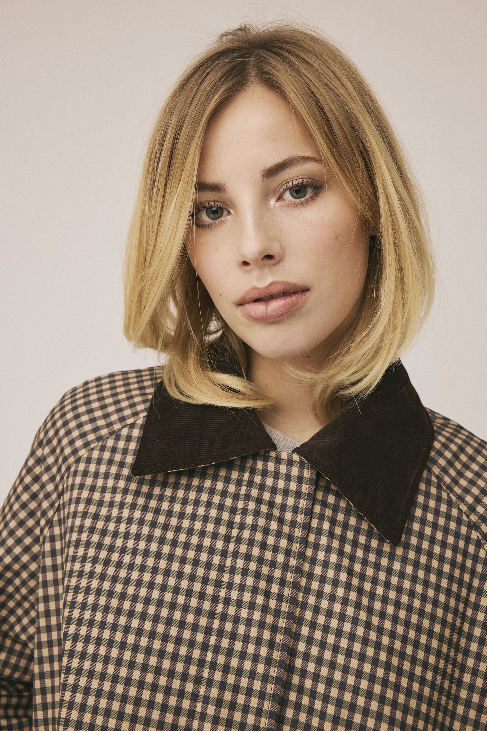 Emmy 4 Check kort jakke med fl&oslash;jl kanter - GRS