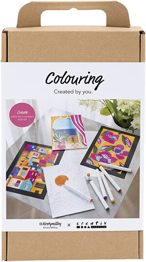 DIY Kit Farvelægning, Paint by numbers, markers