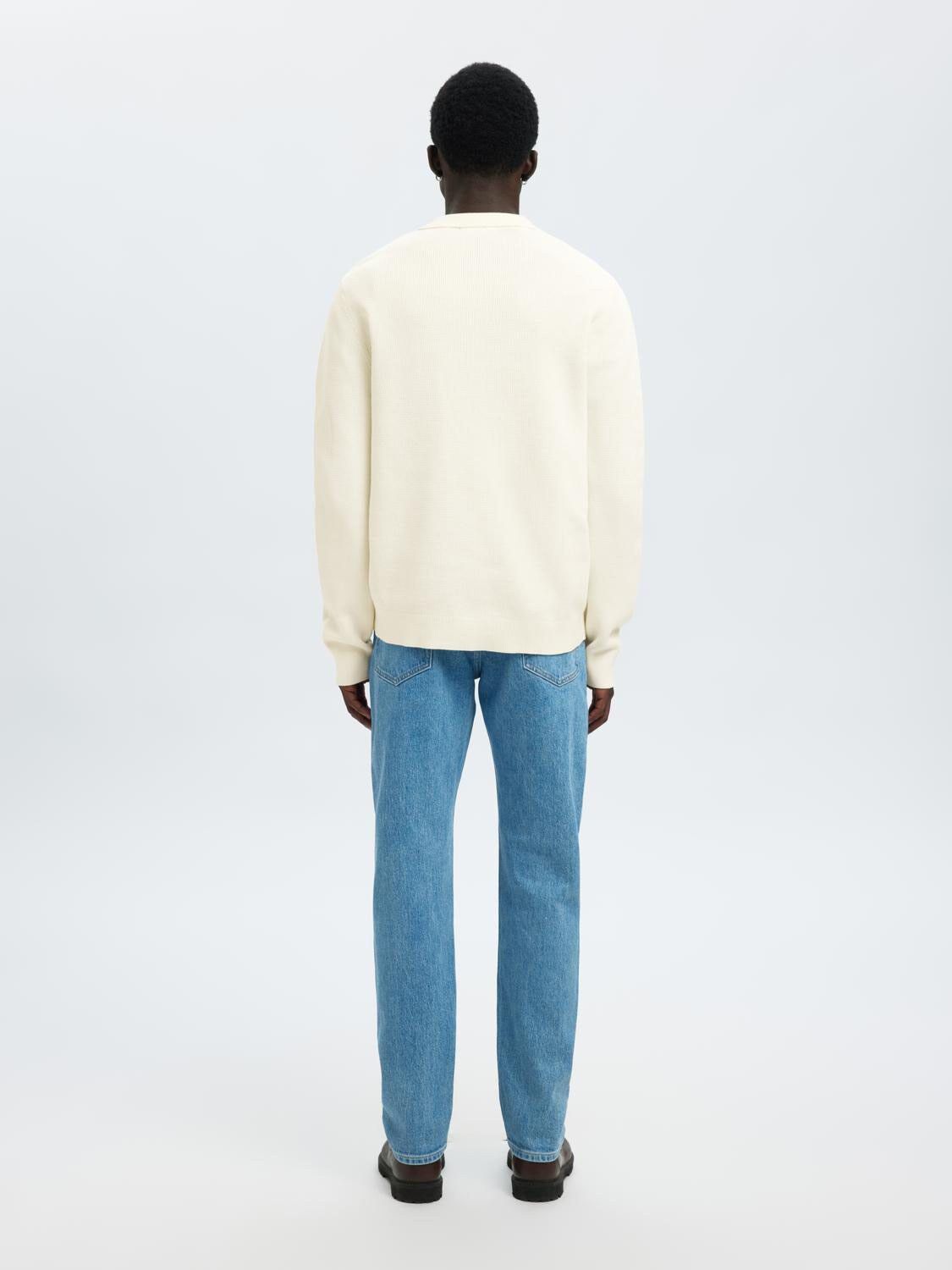 SLHDANE LS KNIT STRUCTURE POLO NECK