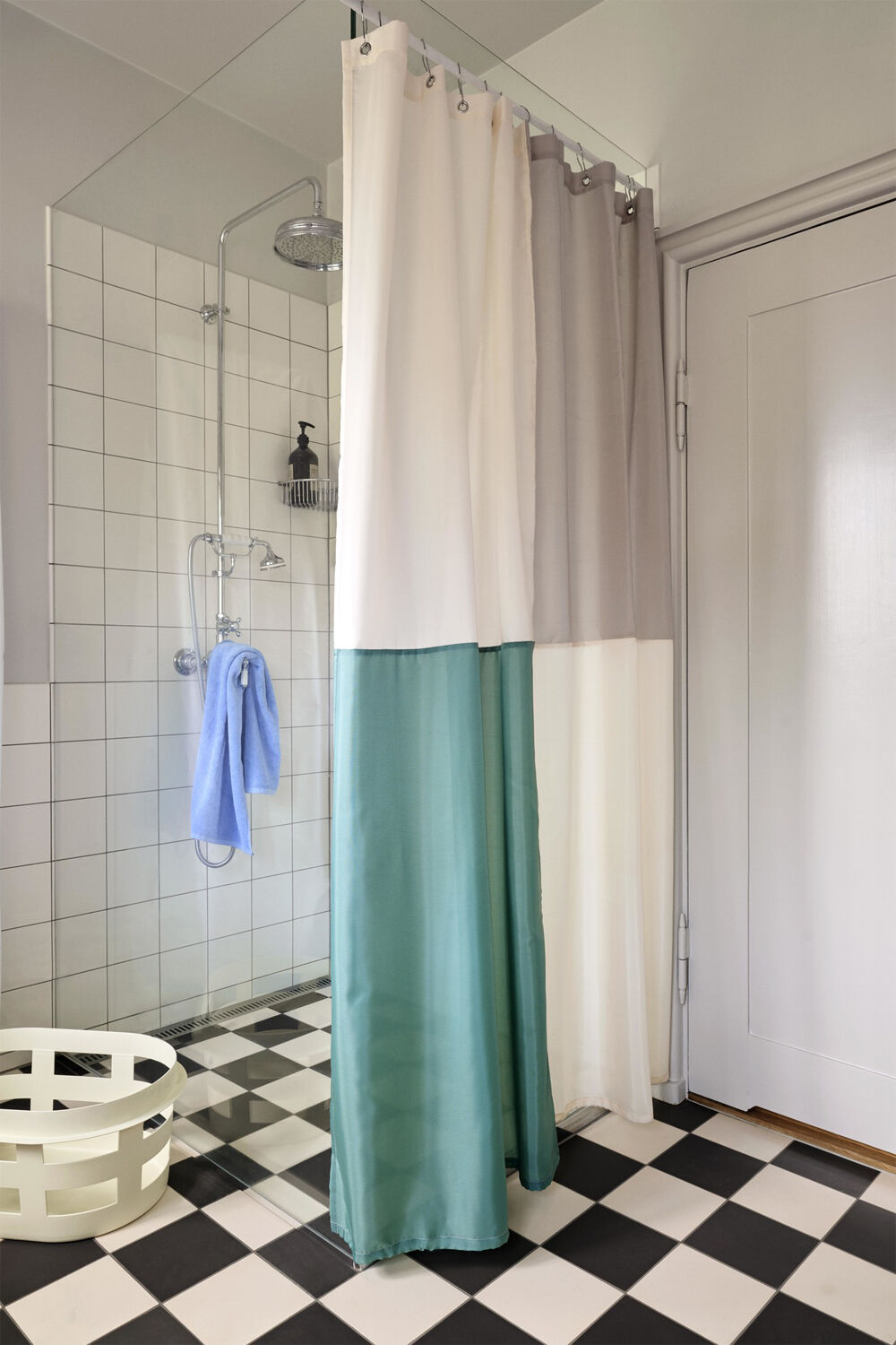Check Shower Curtain-Green