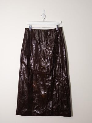TSWENDY PU MIDI SKIRT