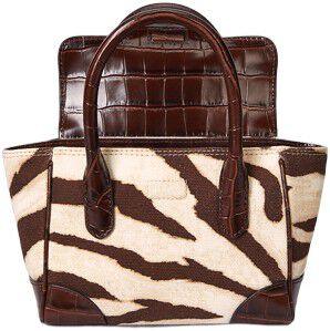 Zebra-Print Canvas Small Tanner Satchel