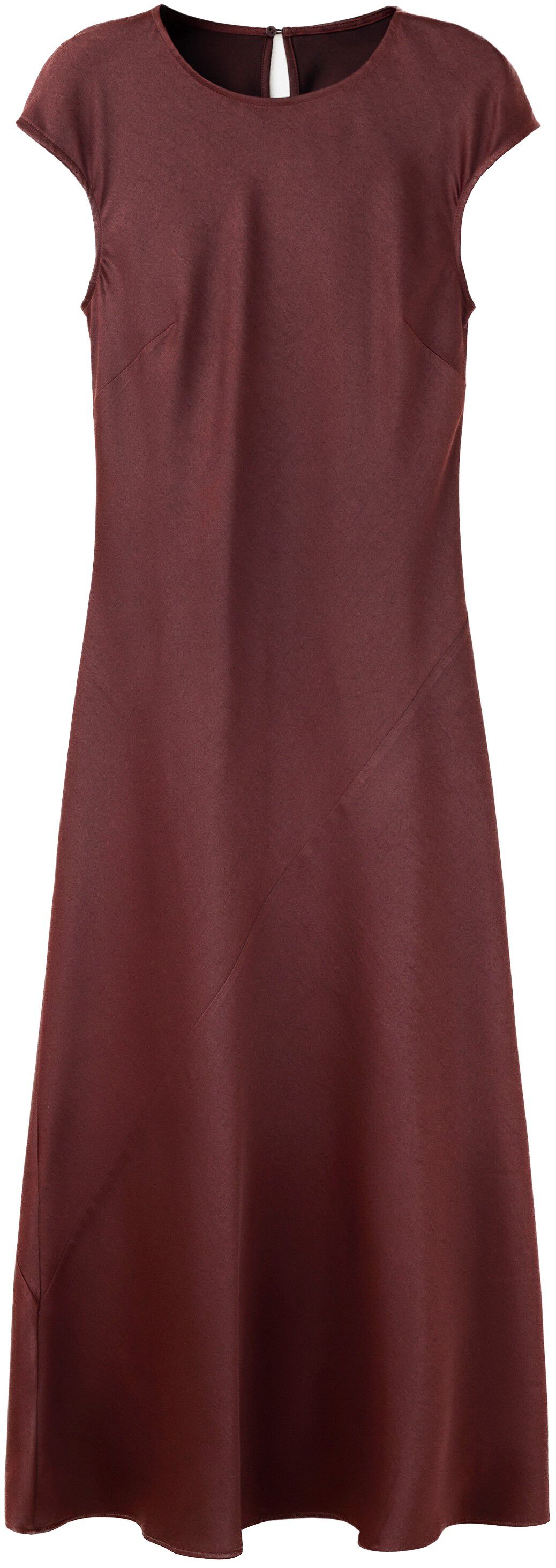 Midi dress with a round neck