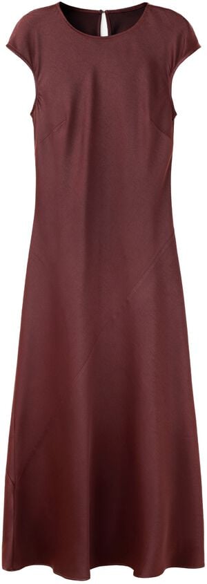 Midi dress with a round neck