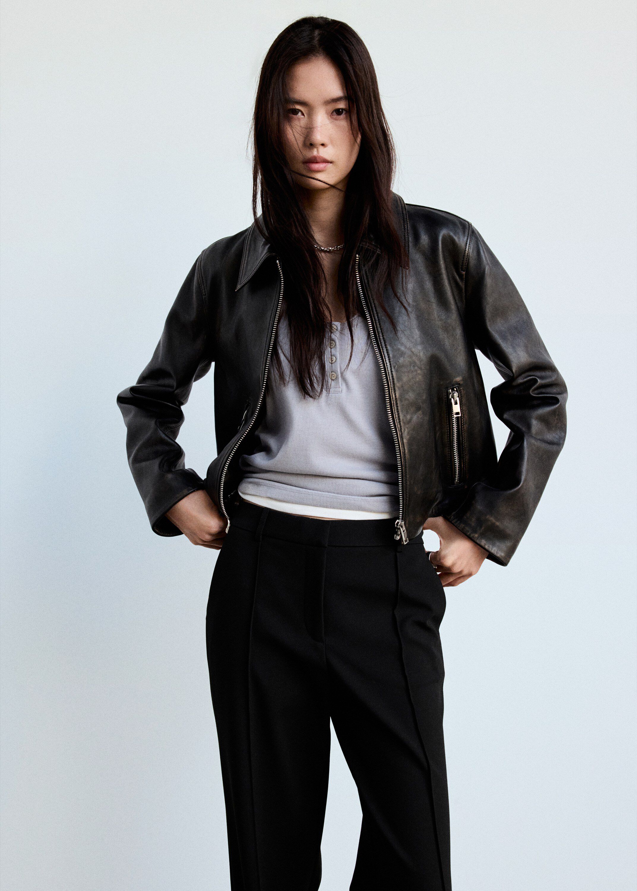Flared trousers with seams