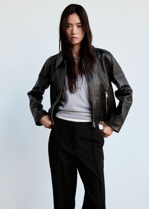 Flared trousers with seams