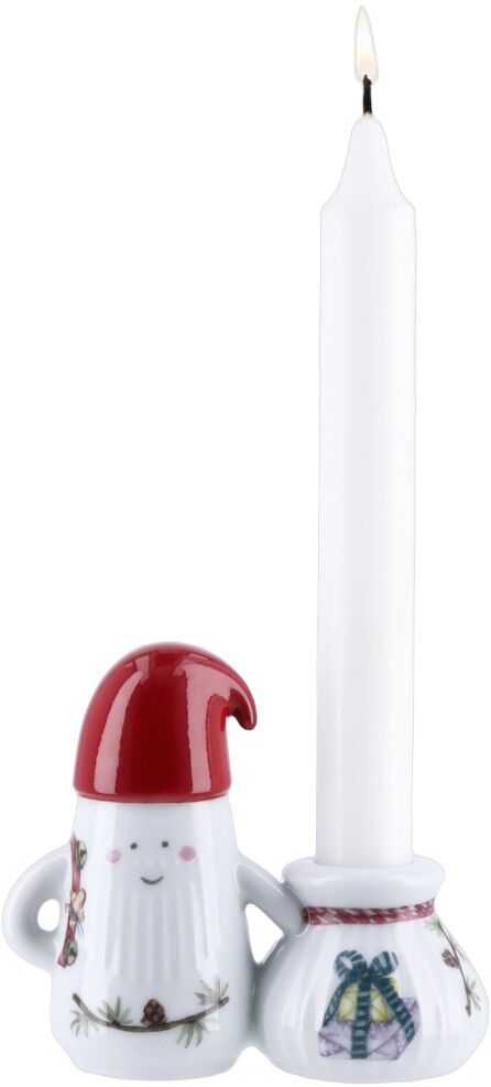 Hammersh&oslash;i Christmas Nissefar lysestage H8. 5 hvid m. deko