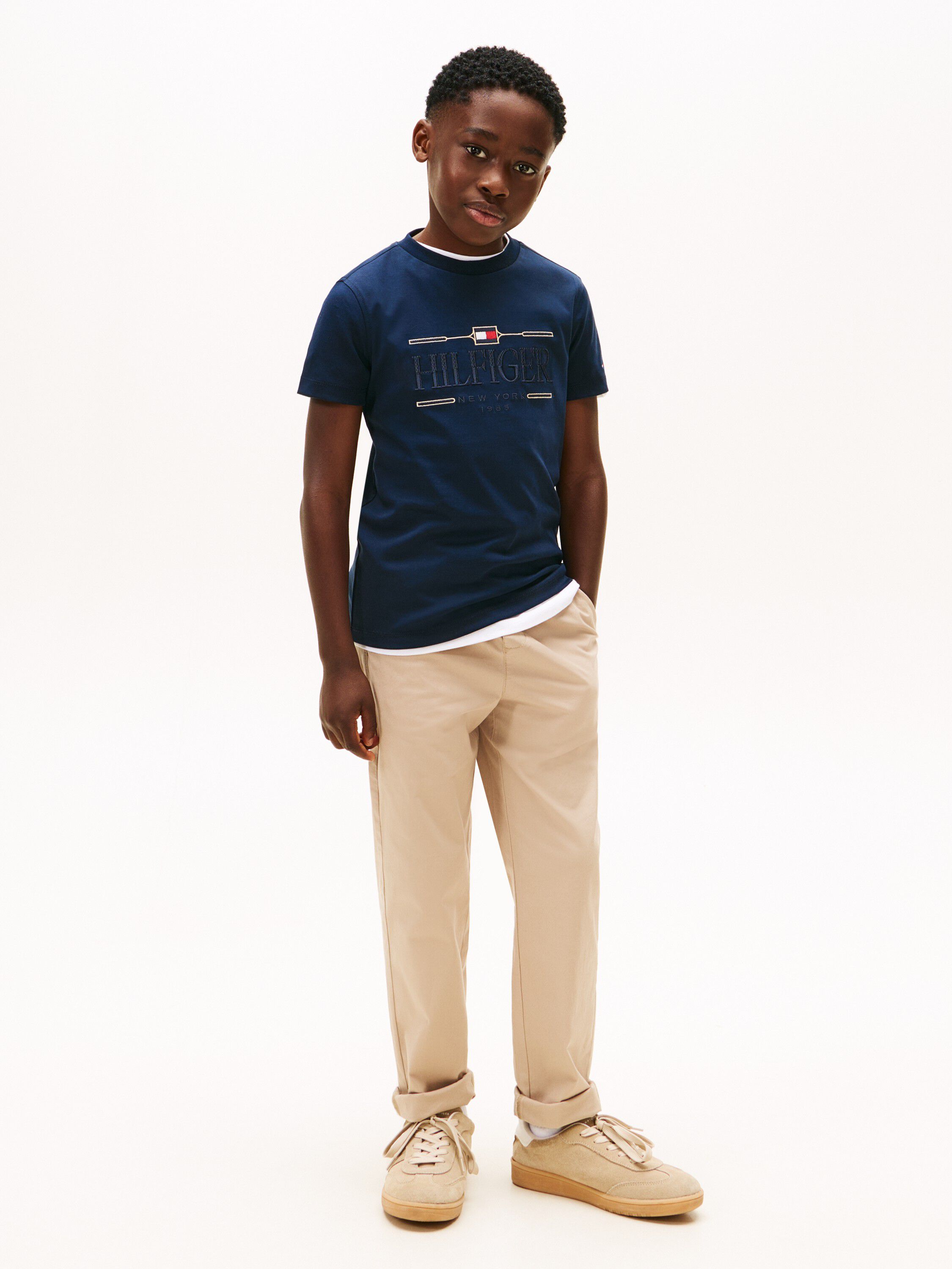 Logo Embroidery Interlock Knit T-Shirt