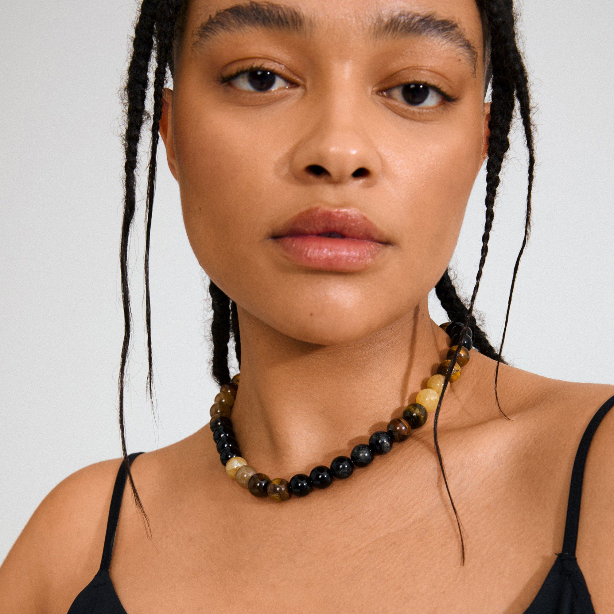 UNFOLD necklace gold-plated/brown