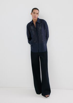 Lyocell shirt with rhinestones