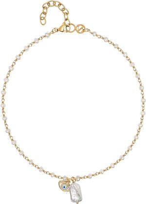 Women's Evil Eye Pearl Choker