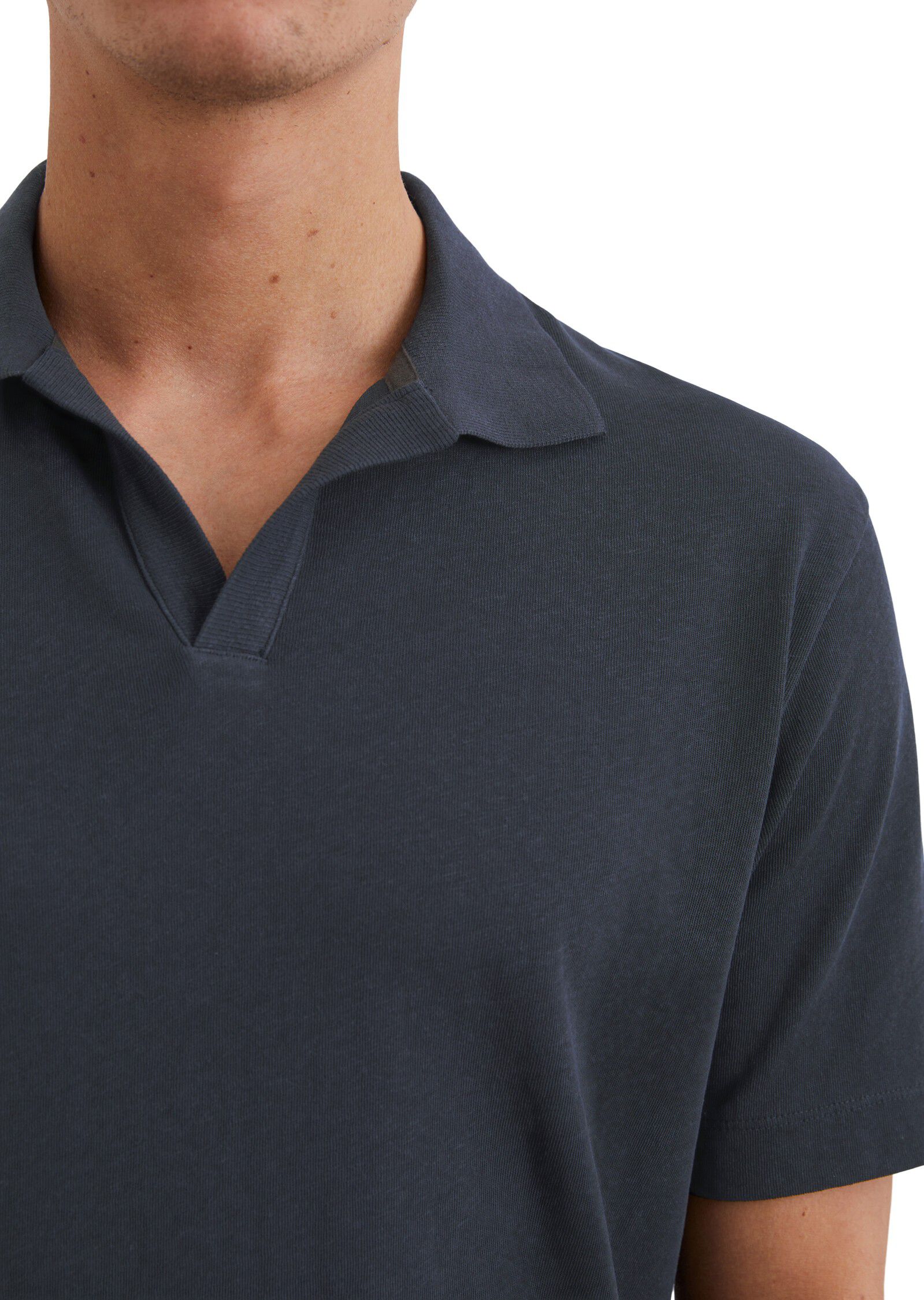 Polo, short sleeve, cotton linen mi