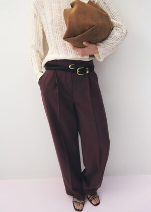 Low-rise lyocell trousers