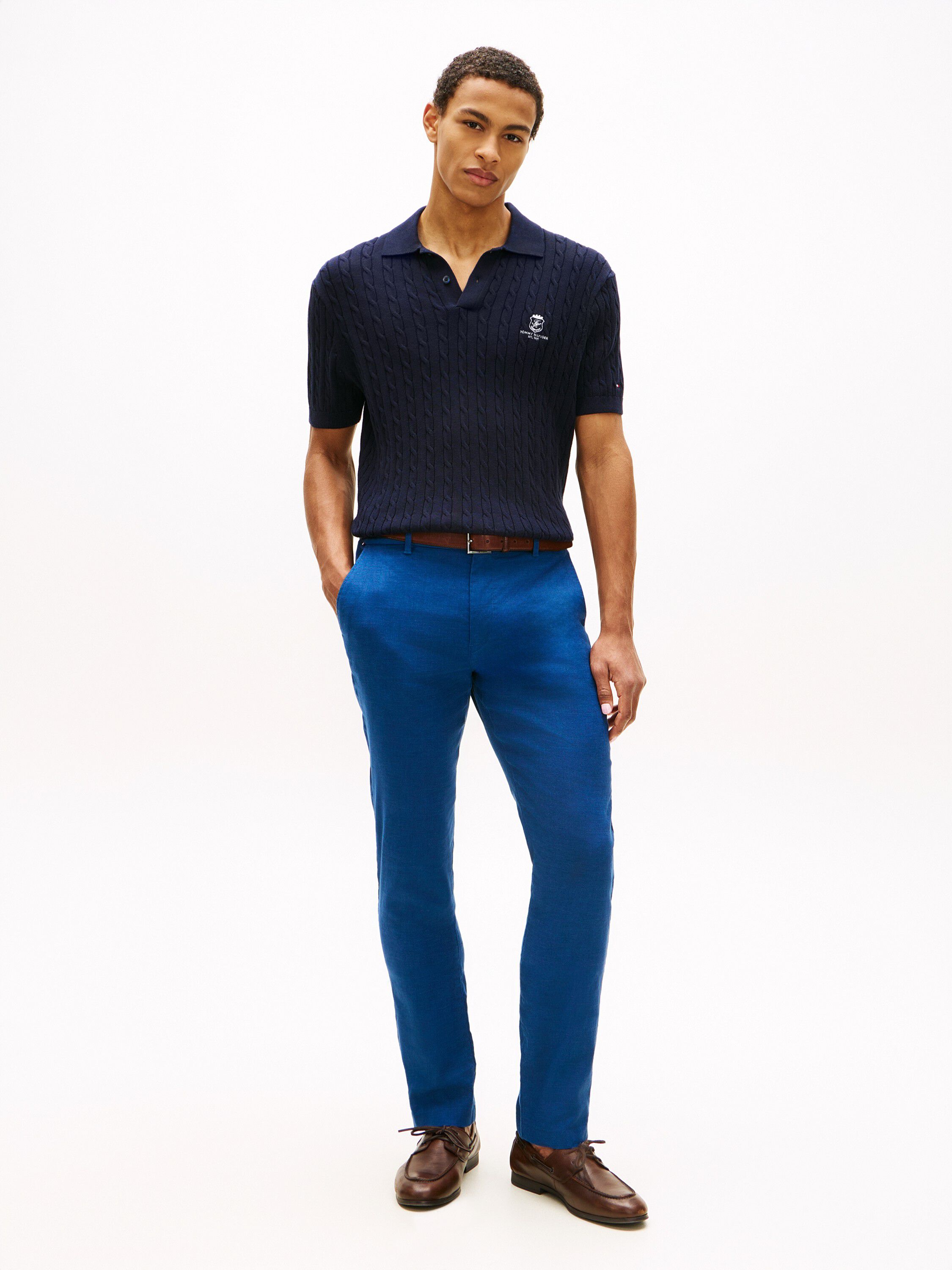 Denton Straight Leg Linen Blend Chinos