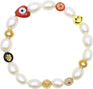 Men's Smiley Face Pearl Bracelet