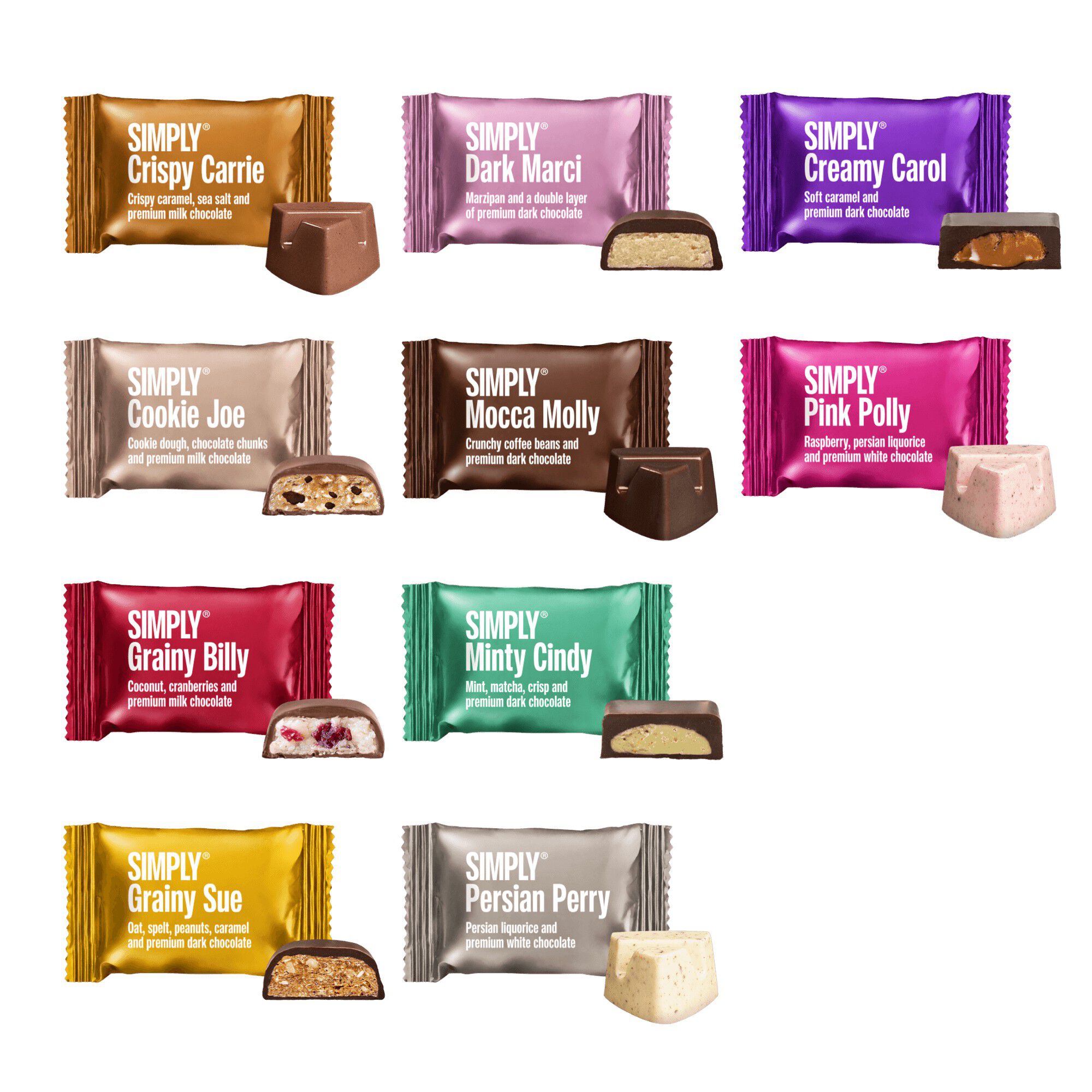 Simply&reg; ALL THE BEST chokolade&aelig;ske (500g)