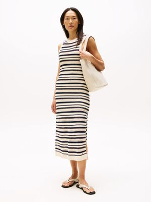 CROCHET C-NK SL MIDI SWT DRESS