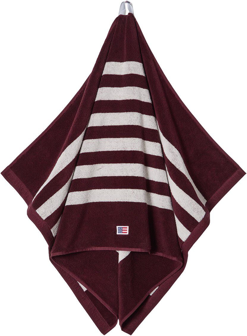 Striped Terry Towel Fig/Snow White