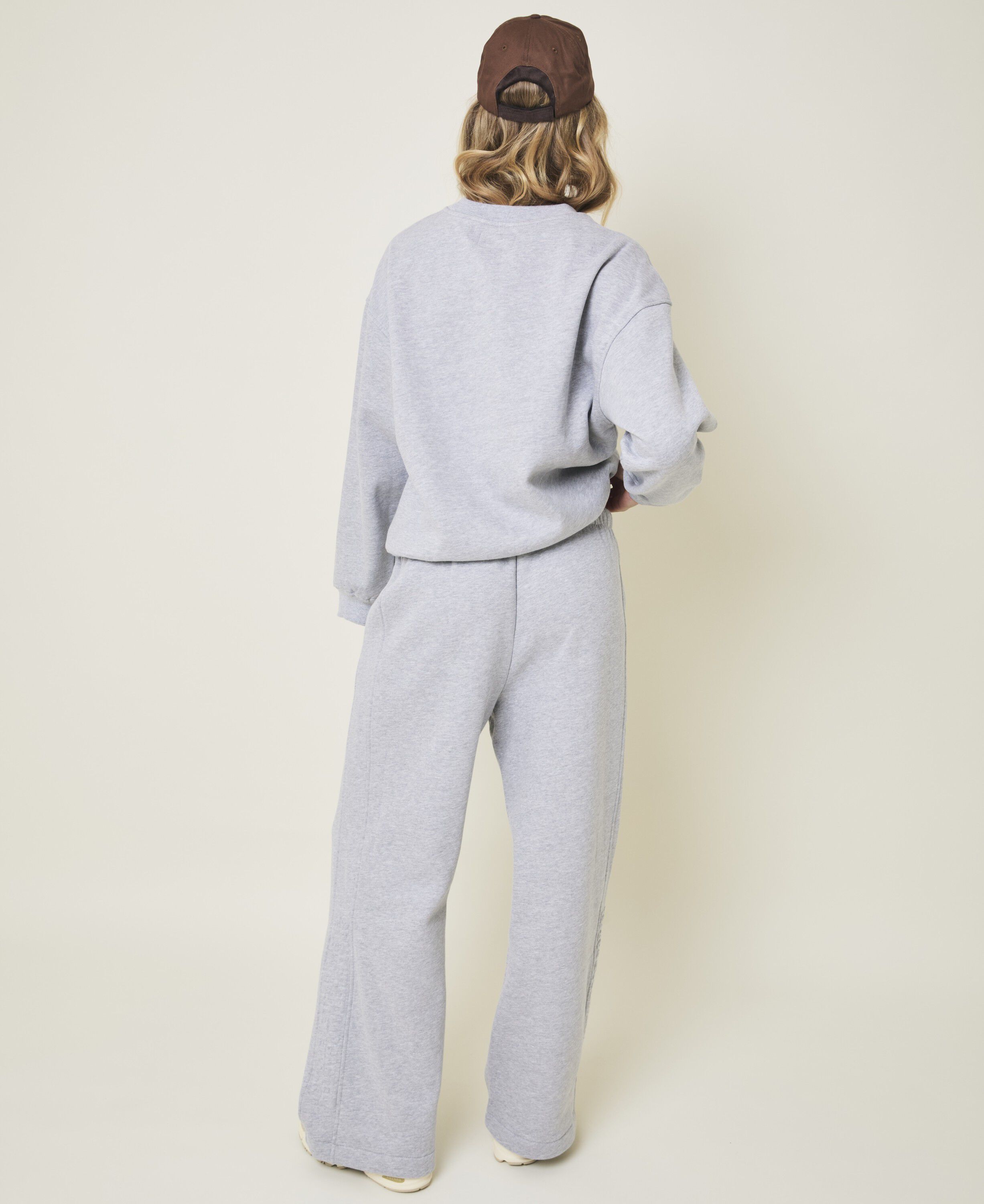 Angel Sweatshirt med pr&aelig;get Logo - Grey Melange